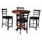 International Concepts 36 in. Solid Wood Round Extension Dining Table with 4 Counter Height Stools in Distressed Oak/Black K42-36RXT-23S4661724 - alternate 1